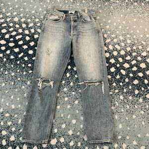 Agolde Straight Leg Ripped Jeans